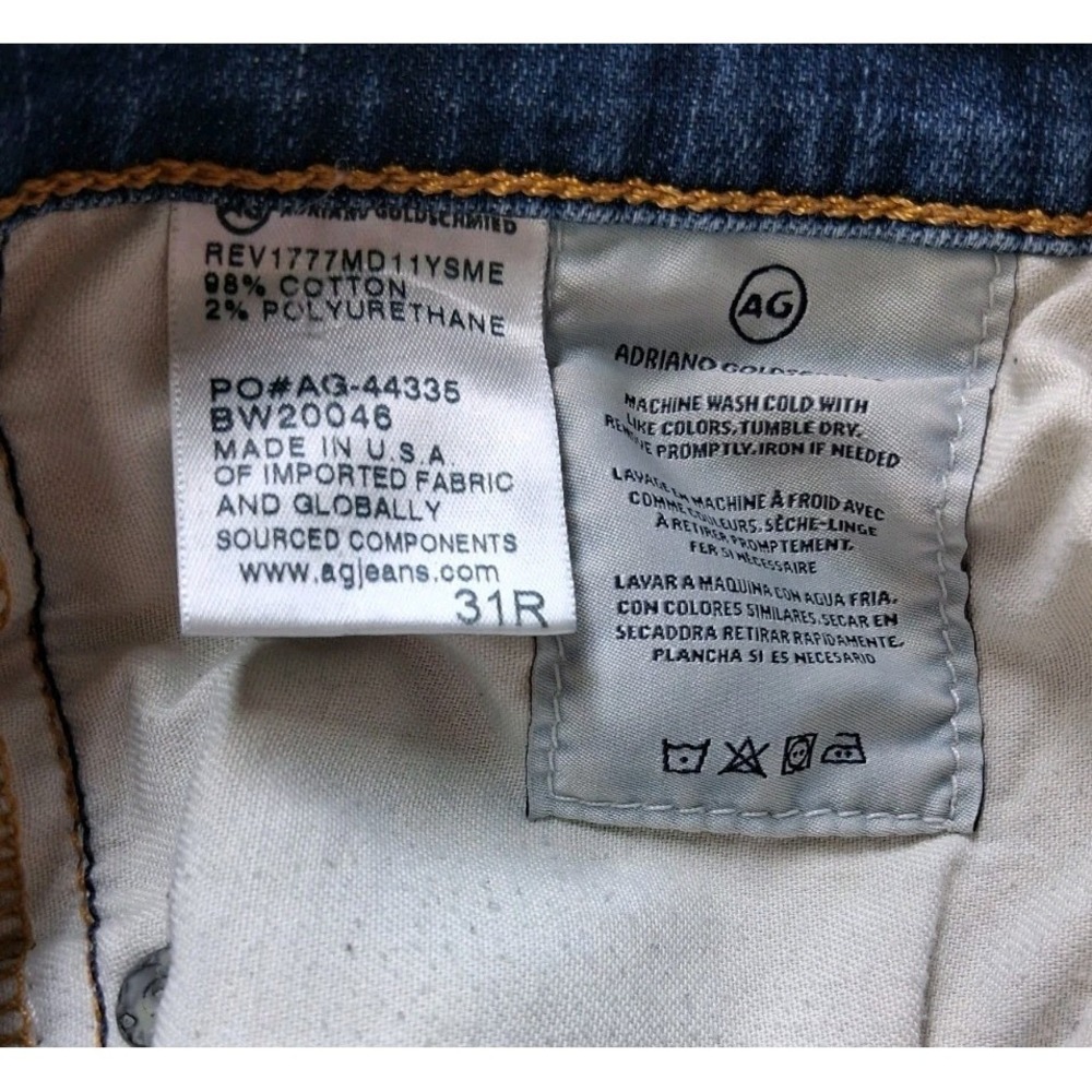 AG Farrah Skinny Ankle Jeans Womens 31R Blue Mid Rise Distressed Stretch Denim - Picture 7 of 11